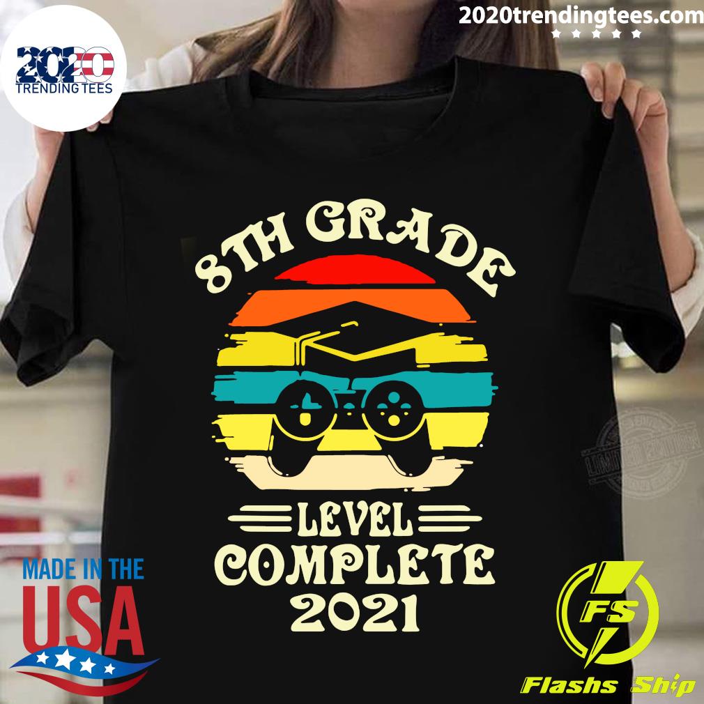 Gamer 8th Grade Level Complete 21 Vintage Shirt Trending Tees