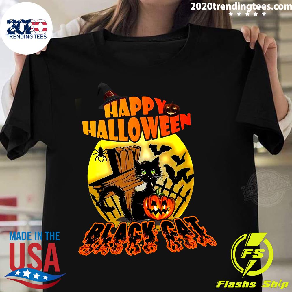 Black Cat Happy Halloween 2021 Shirt