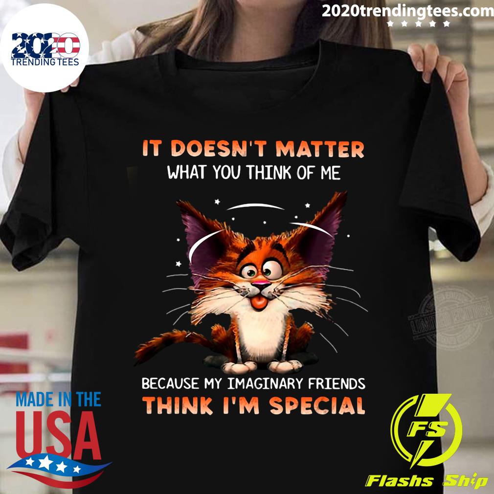 Cat It Doesn't Matter What You Think Of Me Because My Imaginary Friends Think I’m Special Shirt