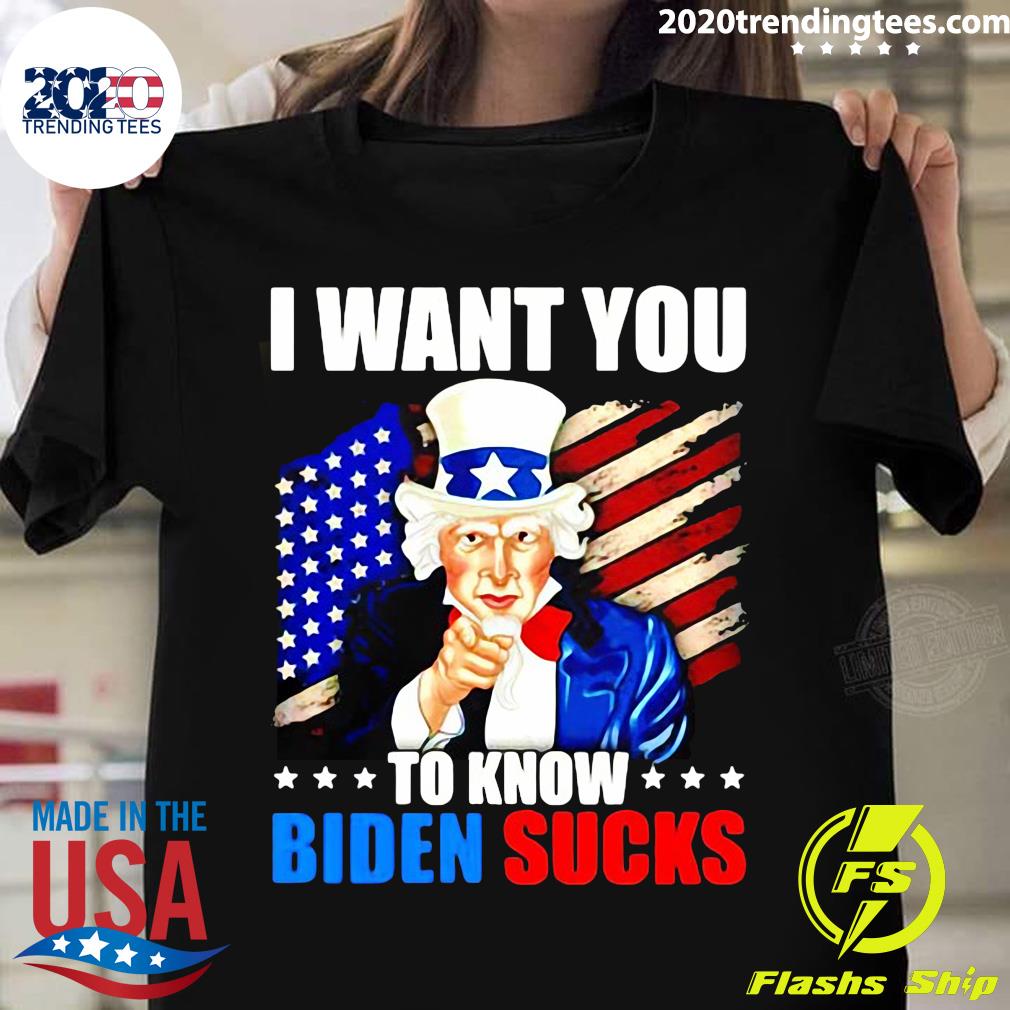 I Want You To Know Biden Sucks American Flag Shirt