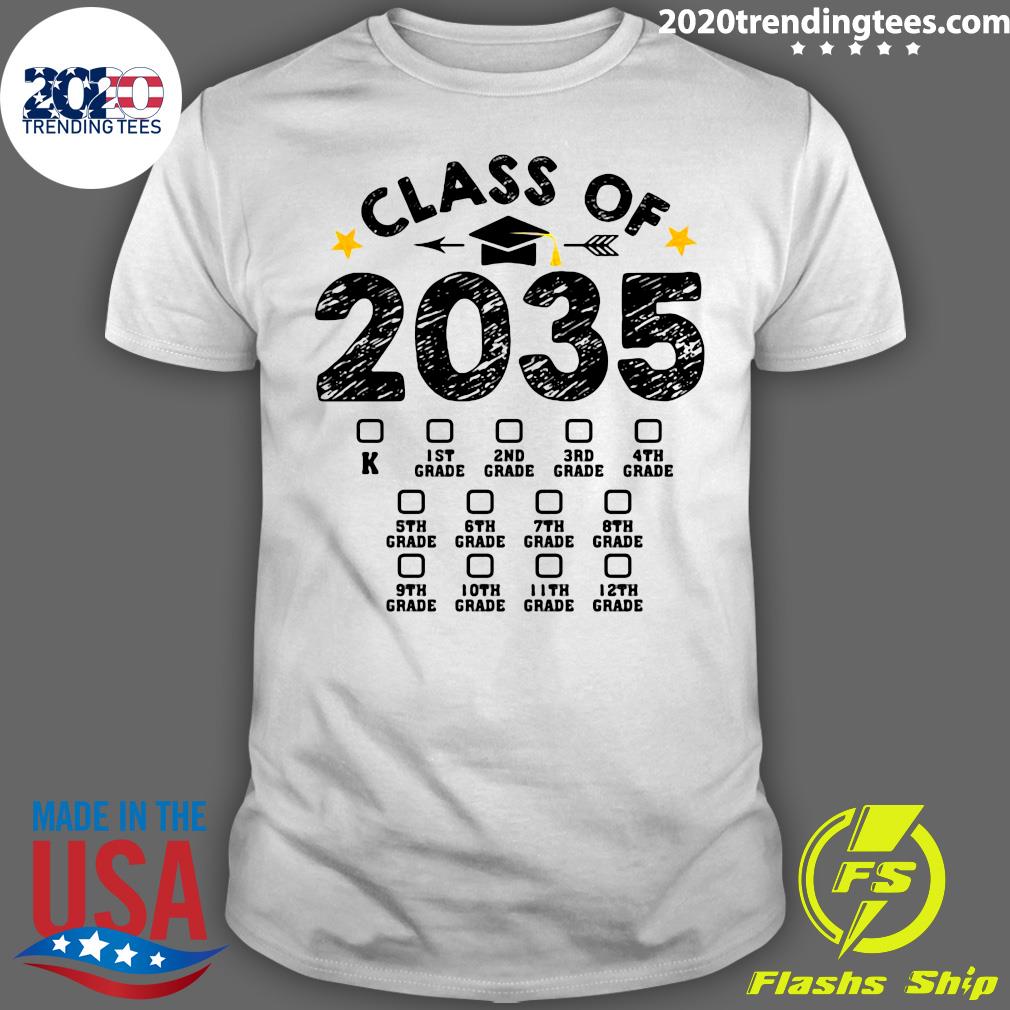 Official Class of 2035 Grow With Me Checklist Graduation T-shirt