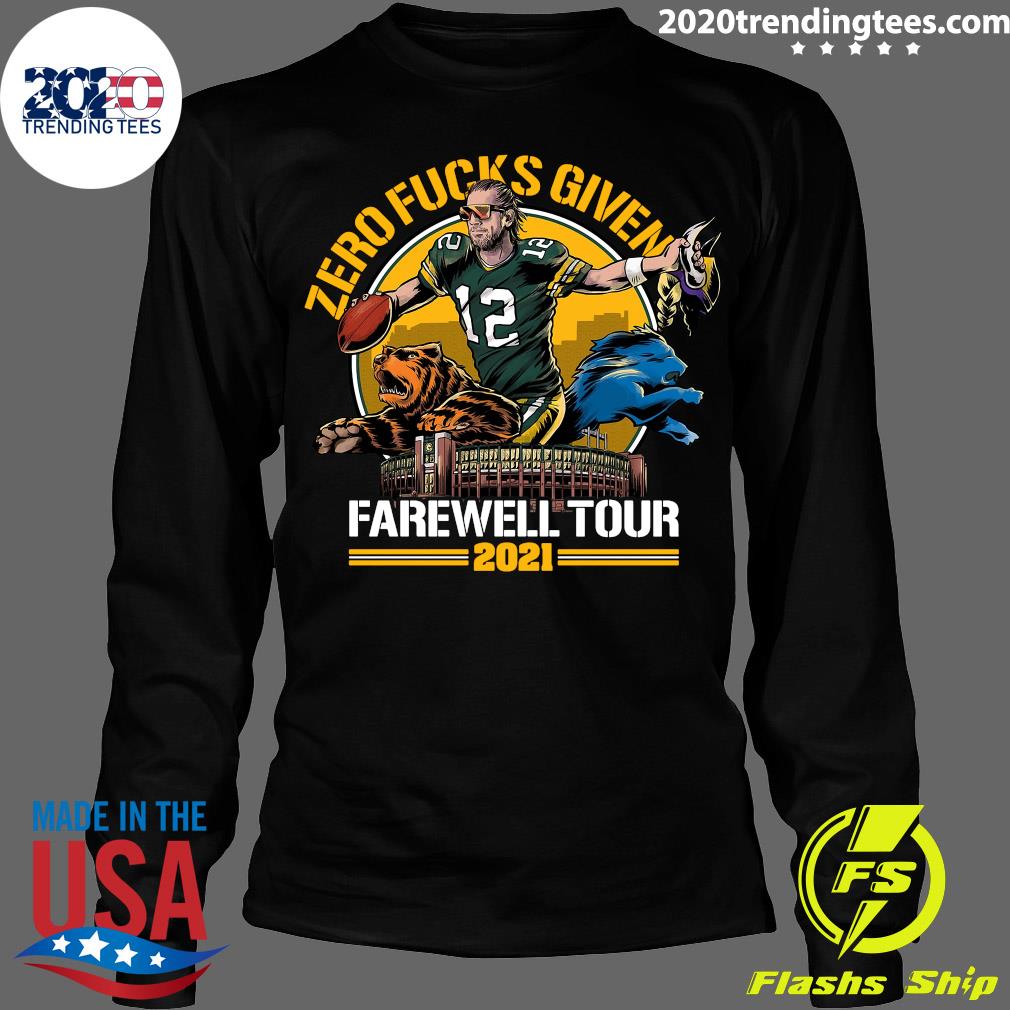 Zero F8cks Given Farewell Tour 2021 Packers Aaron Rodgers Shirt