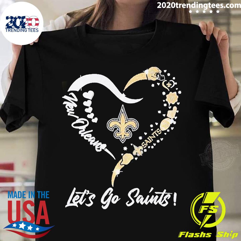 New Orleans Saints on an abraded steel texture T-Shirt