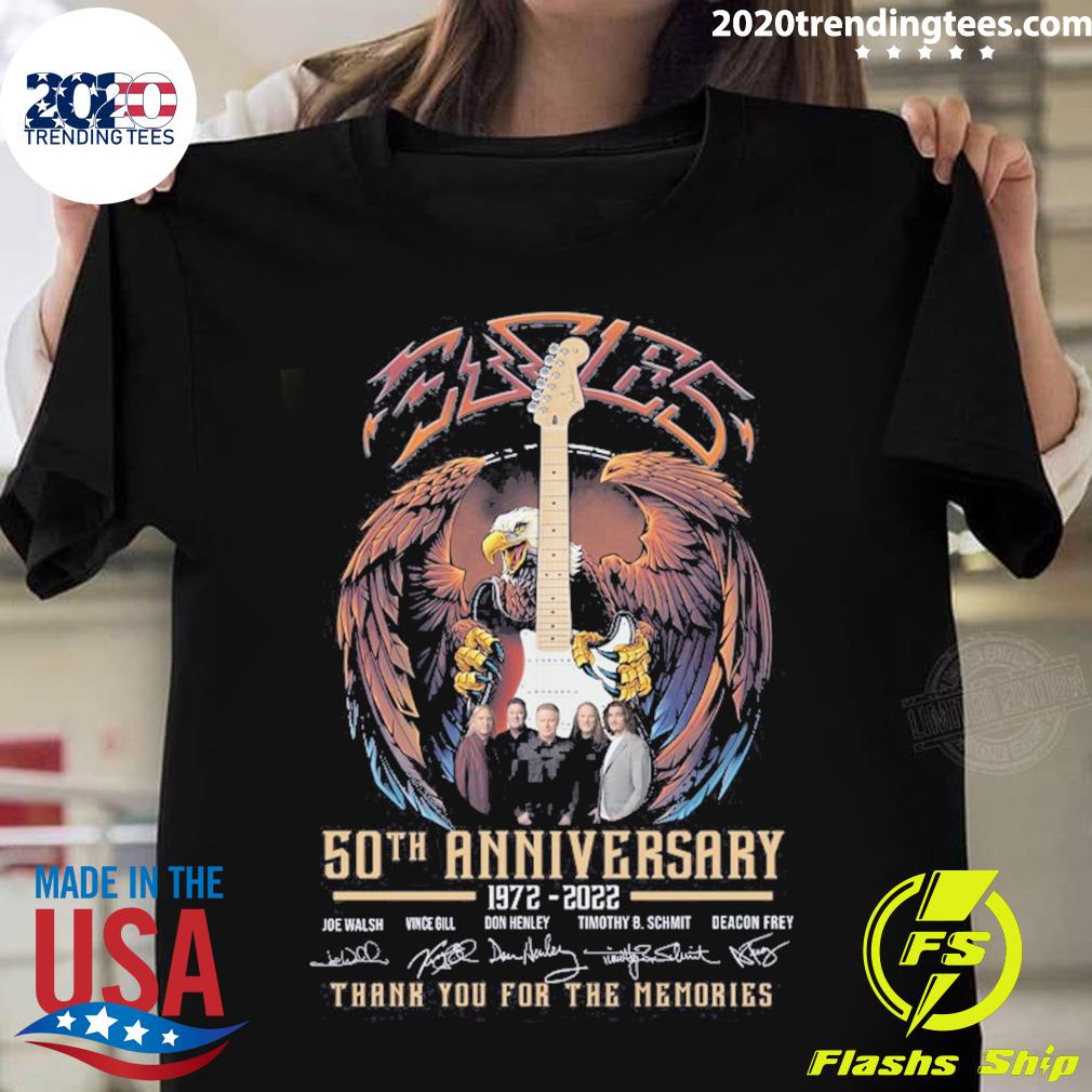 Official eagles 50th Anniversary 1972-2022 Signature Thank You For The Memories T-shirt