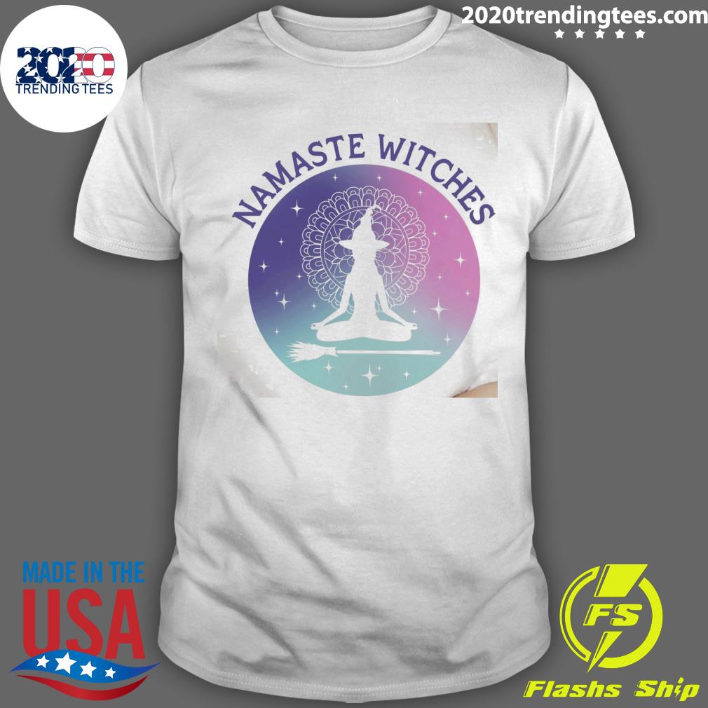 Nice namaste Witches Halloween T-shirt