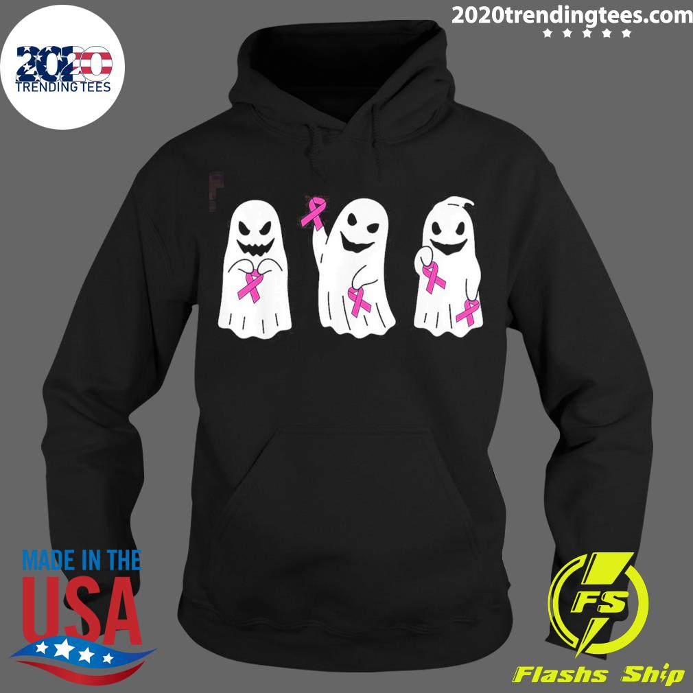 Nice pink Ribbon Ghost Women Kids Toddler Breast Cancer Awareness T-s Hoodie