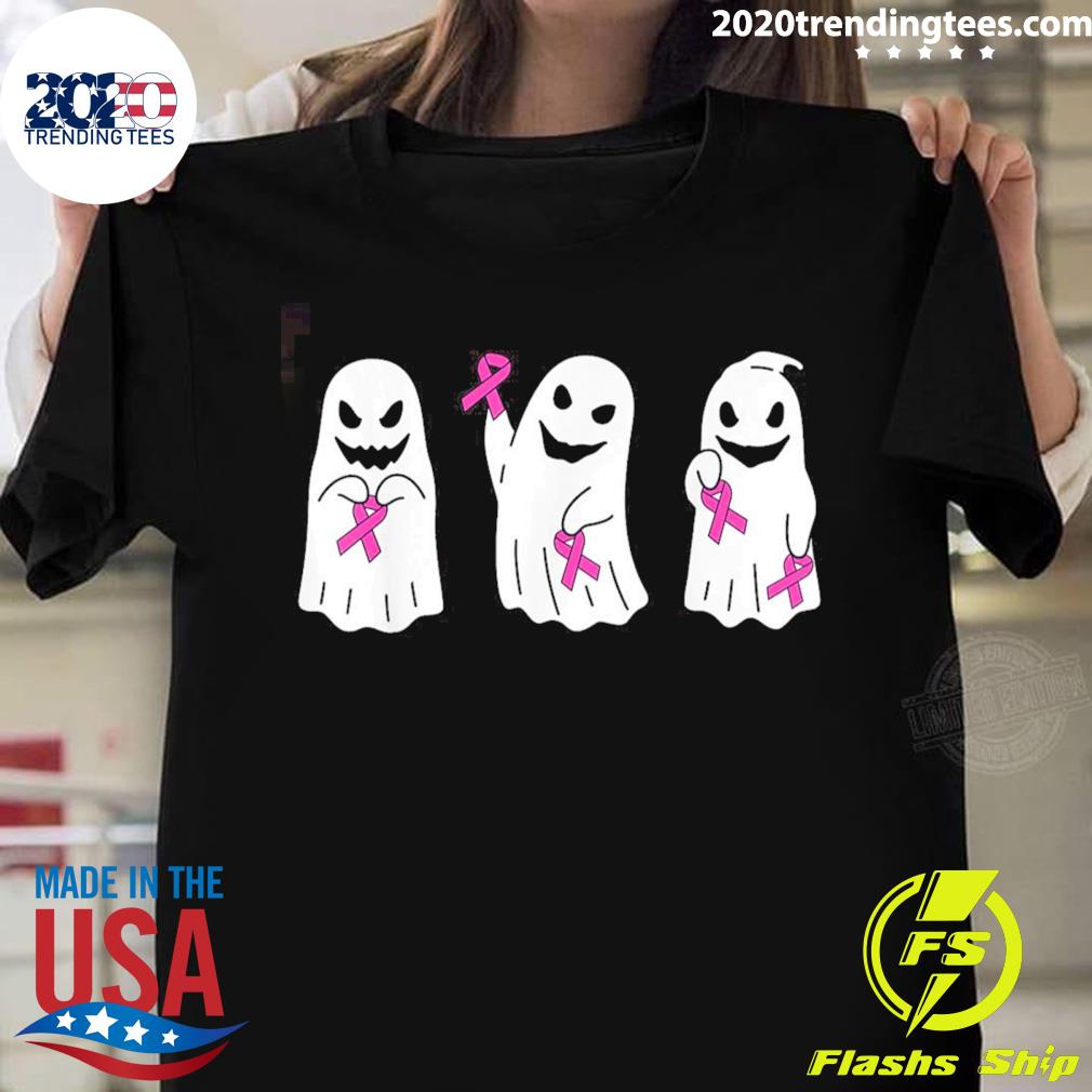 Nice pink Ribbon Ghost Women Kids Toddler Breast Cancer Awareness T-shirt