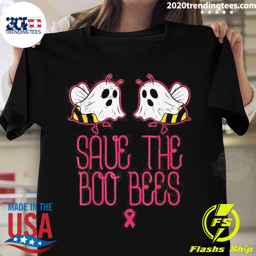 Nice save The Boo Bees Funny Halloween Breast Cancer Awareness T-shirt