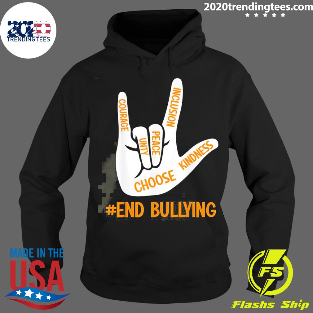 Nice unity Day Orange Kids 2022 Stop Bullying Love Sign Language T-s Hoodie