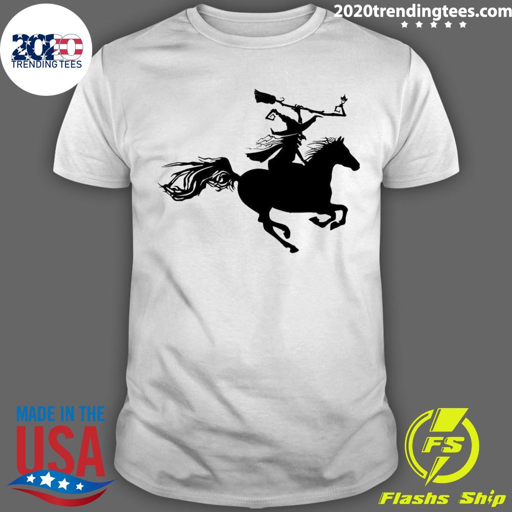 Nice witch Ride Horse Halloween T-shirt