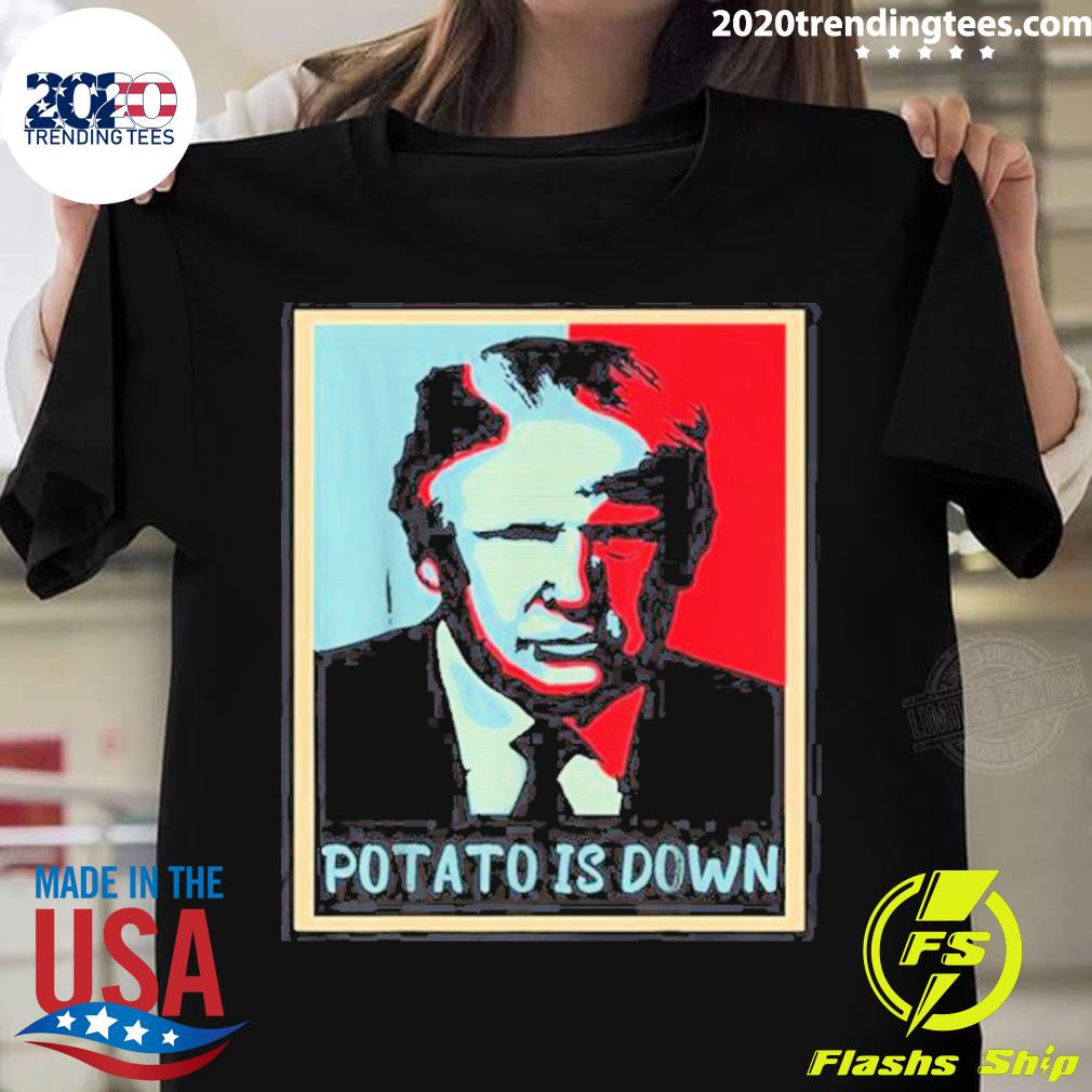 Nice biden Bike Bicycle Trump Potato Is Down Biden Falls Off Bike T-shirt