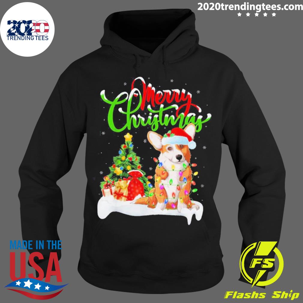 Nice funny Corgi Xmas Lighting Corgi Christmas Dog Lover T-s Hoodie