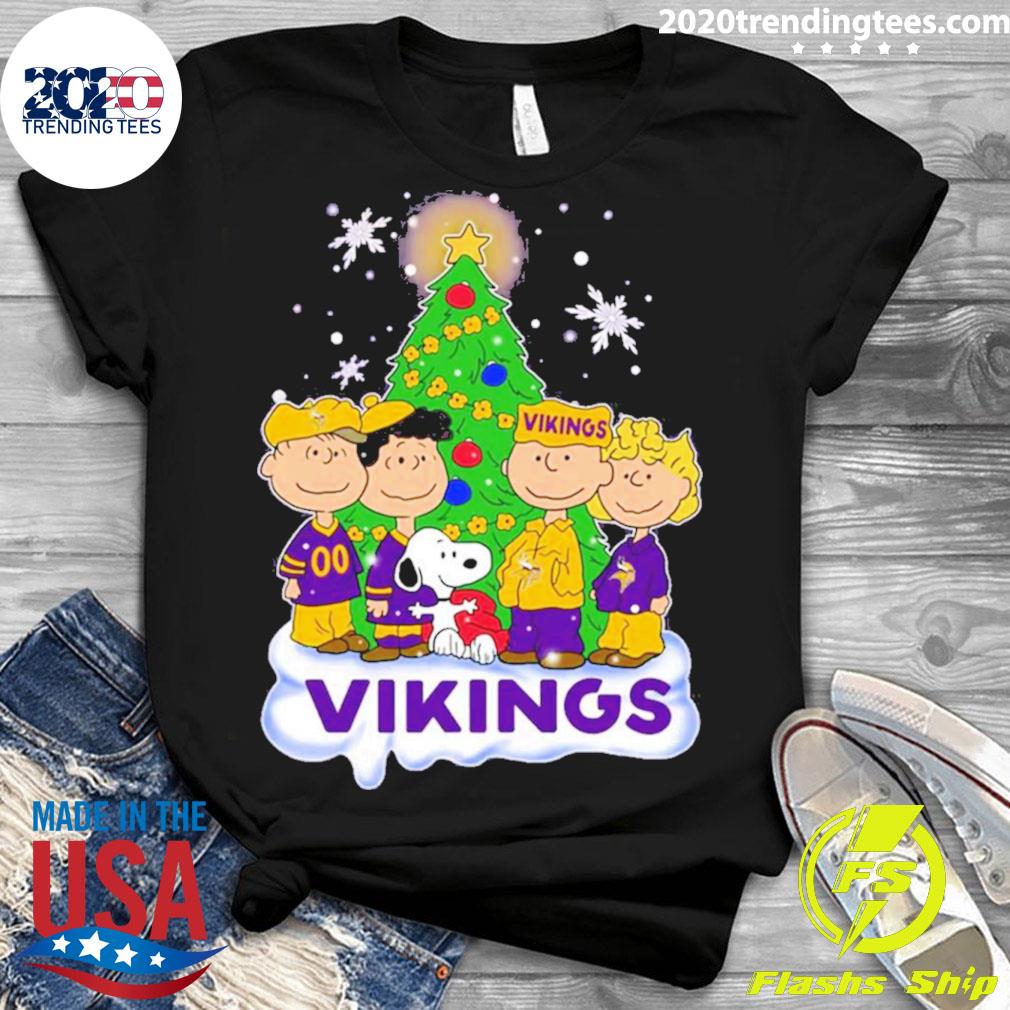 Funny Snoopy The Peanuts Minnesota Vikings Christmas T-Shirt