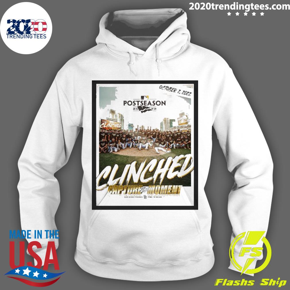 Official san Diego Padres 2022 Postseason Clinched Capture The Moment T-s Hoodie