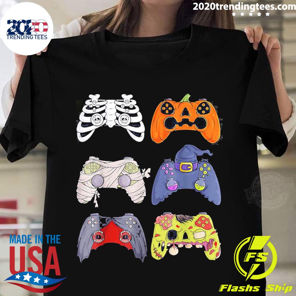 Official skeleton Zombie Gaming Controllers Mummy Halloween Game Love  T-shirt - 2020 Trending Tees