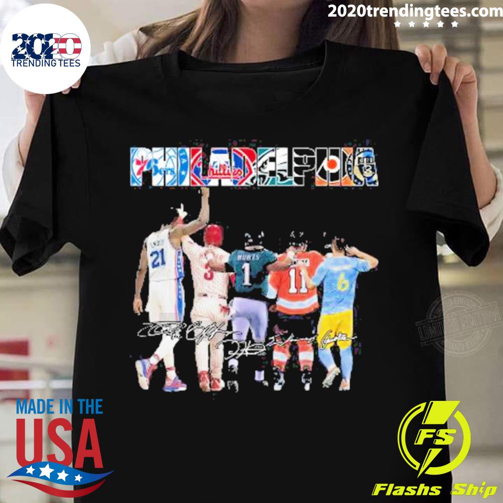 Nice five Teams Player Philadelphia Signatures 2022 T-shirt