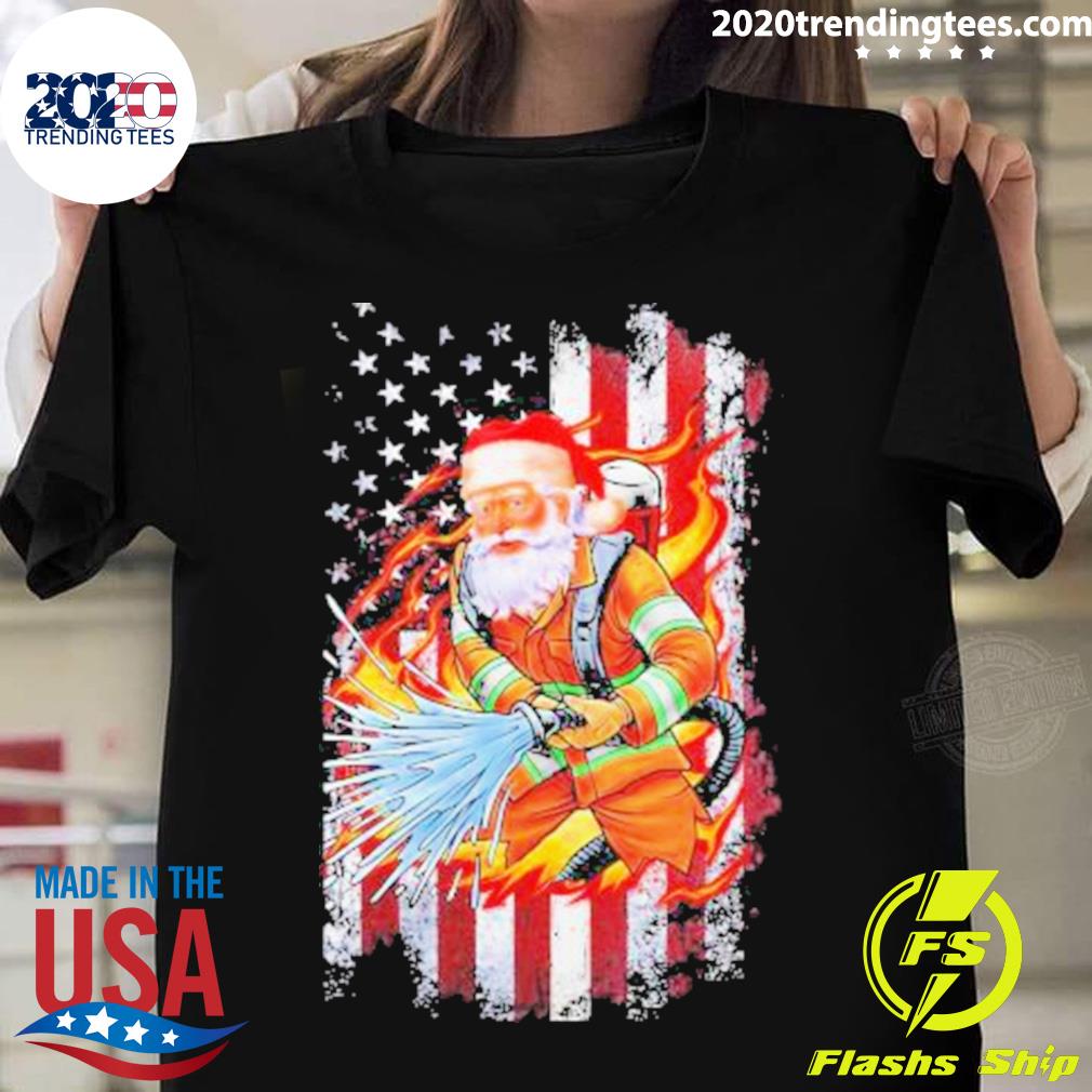Nice santa Claus Fireman Christmas 2022 T-shirt