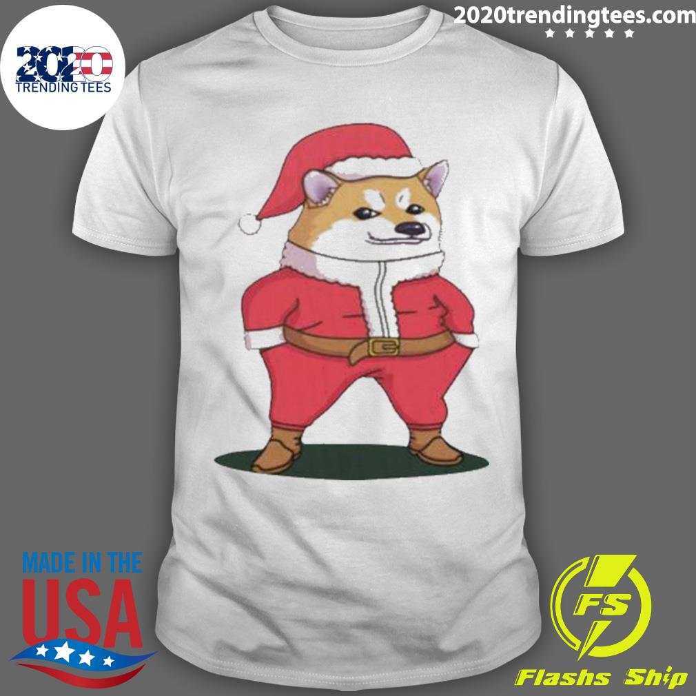 Nice shiba Inu Nafo Santa Fella Christmas T-shirt