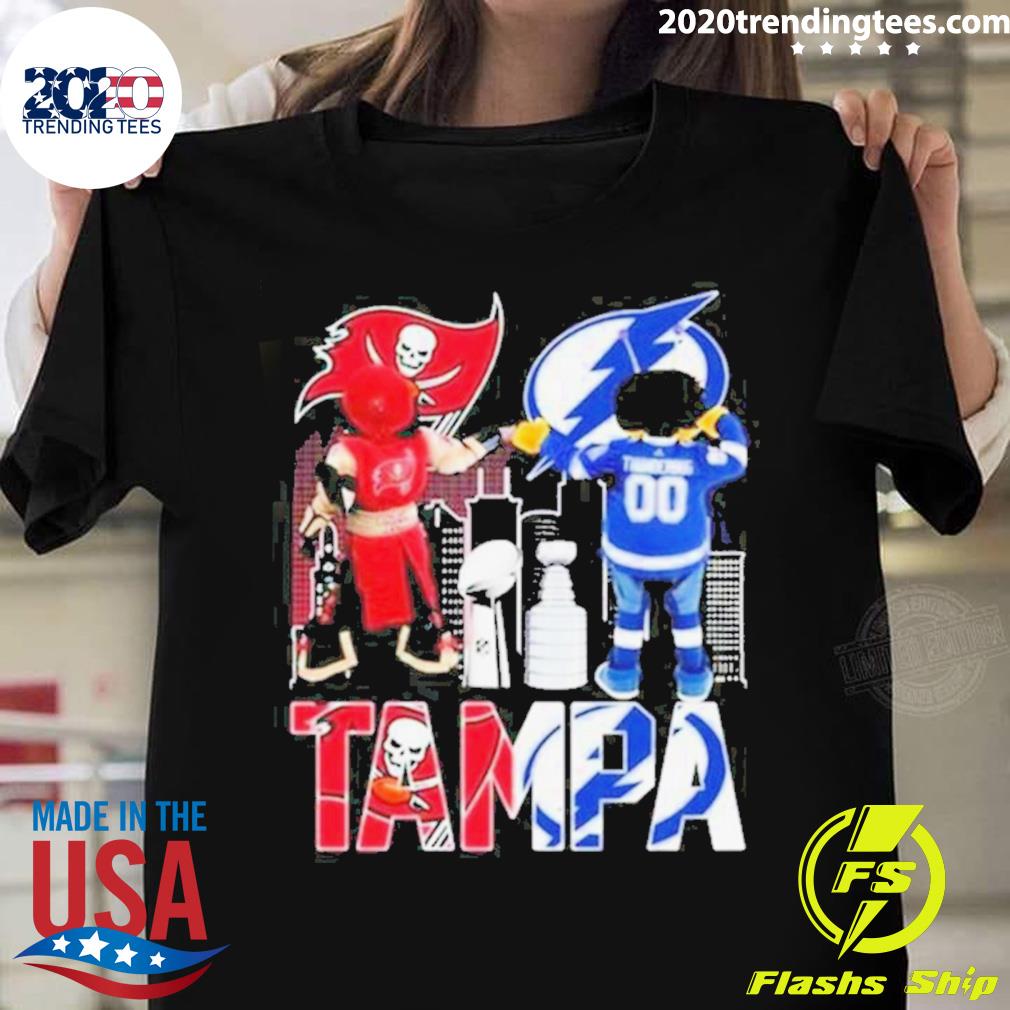 Nice tampa Bay Buccaneers Captain Fear And Tampa Bay Lightning Thunderbug T-shirt