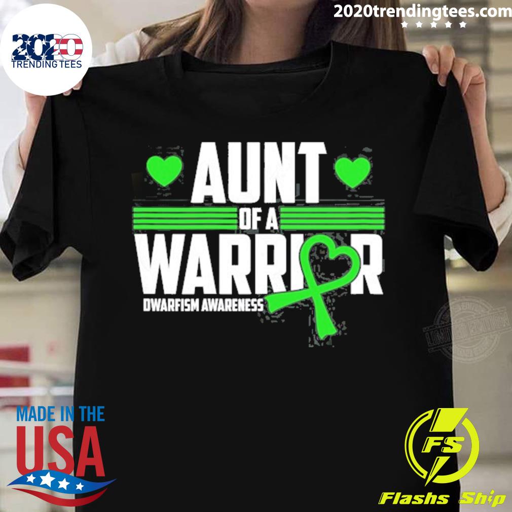 Official aunt Dwarfism Awareness Green Ribbon Little People Related T-shirt