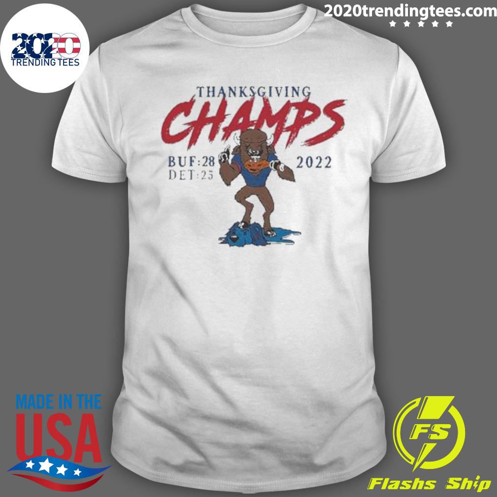 Official buffalo Bills Thanksgiving Champs Buf 28 Det 25 2022 T-shirt