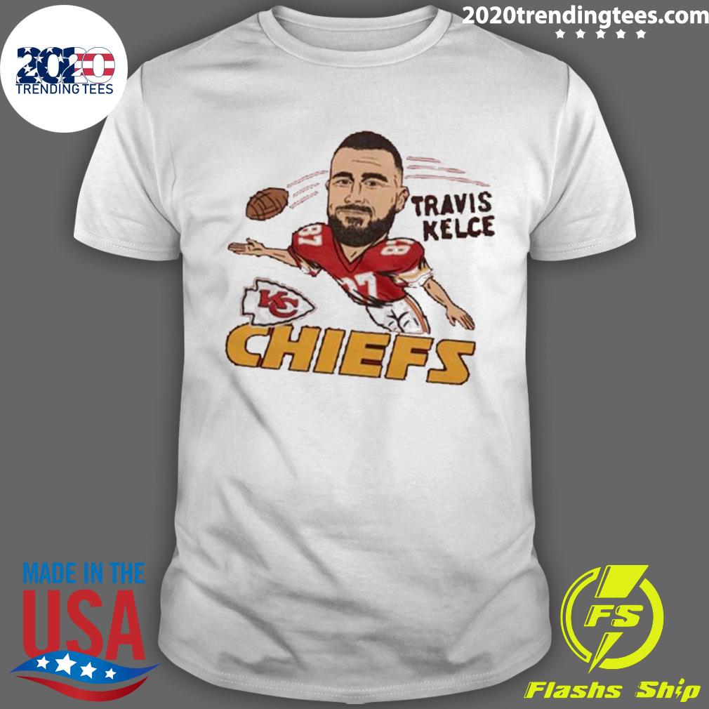 Official kansas City Chiefs Travis Kelce Homage Caricature Player T-shirt