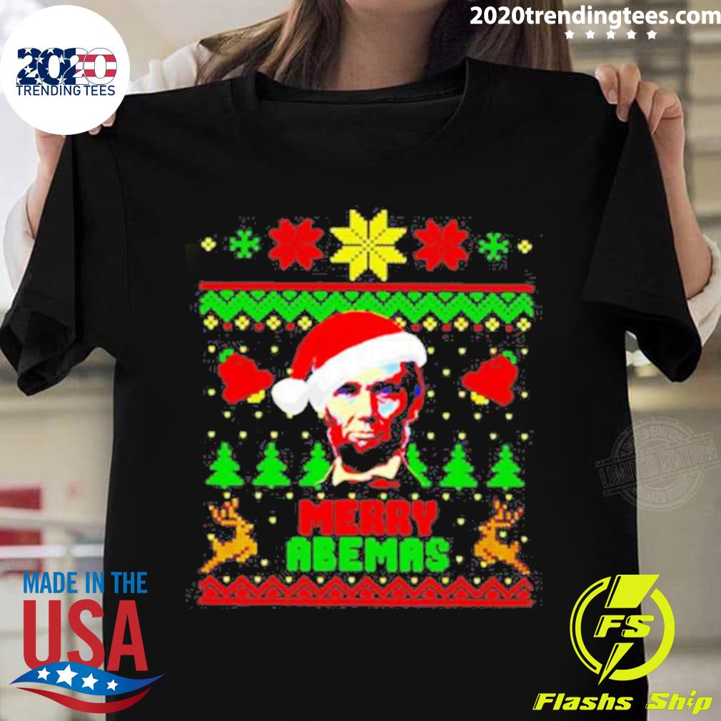 Official merry Abemas Santa Abraham Lincoln Christmas T-shirt