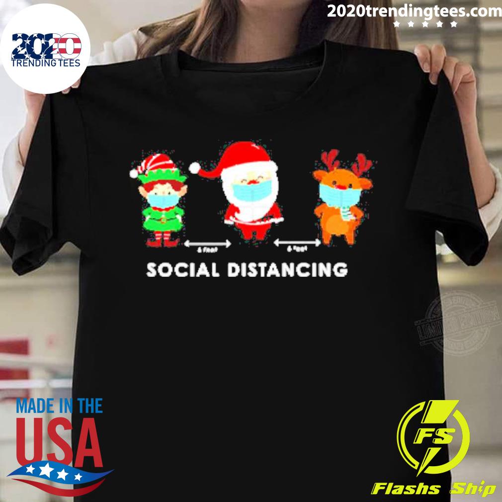 Official quarantine Social Distancing Santa T-shirt