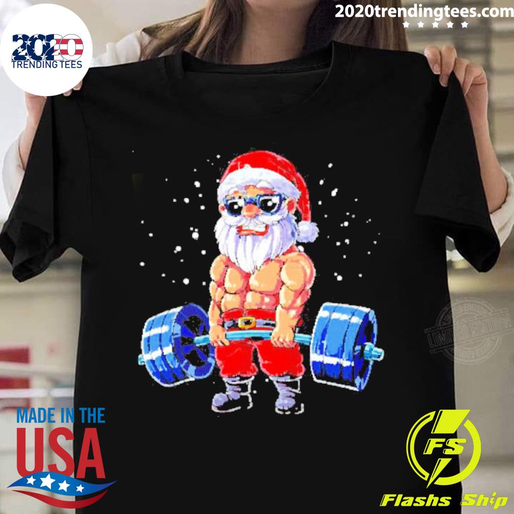 Official santa Deadlift Gym Christmas T-shirt