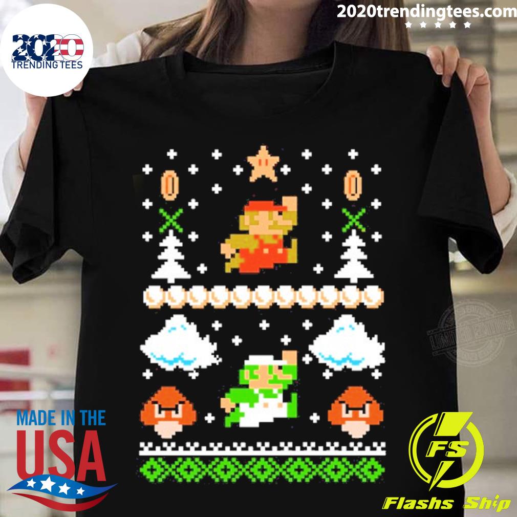 Official super Mario Luigi Goomba Ugly Christmas Sweater
