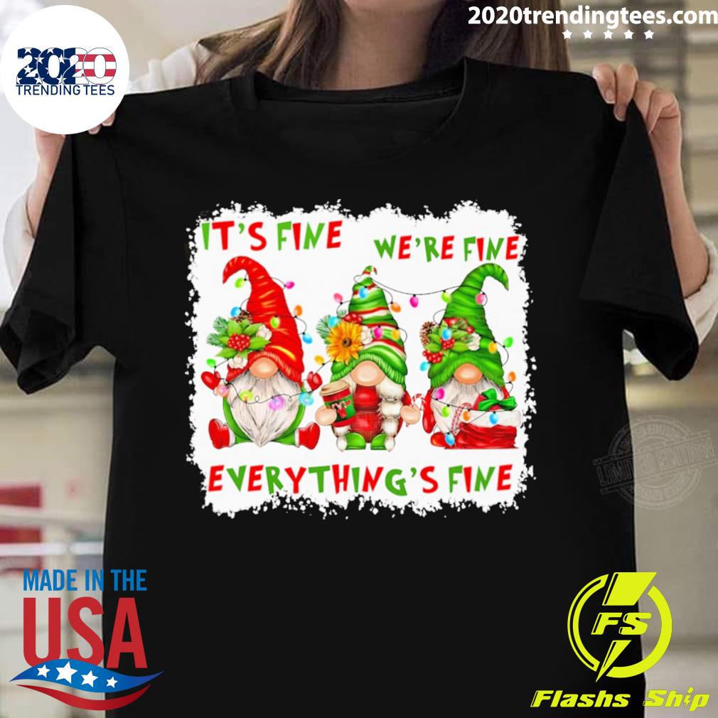 Official teacher Christmas Gnome Gnomes It’s Fine We’re Fine Everything's Fine Sweater