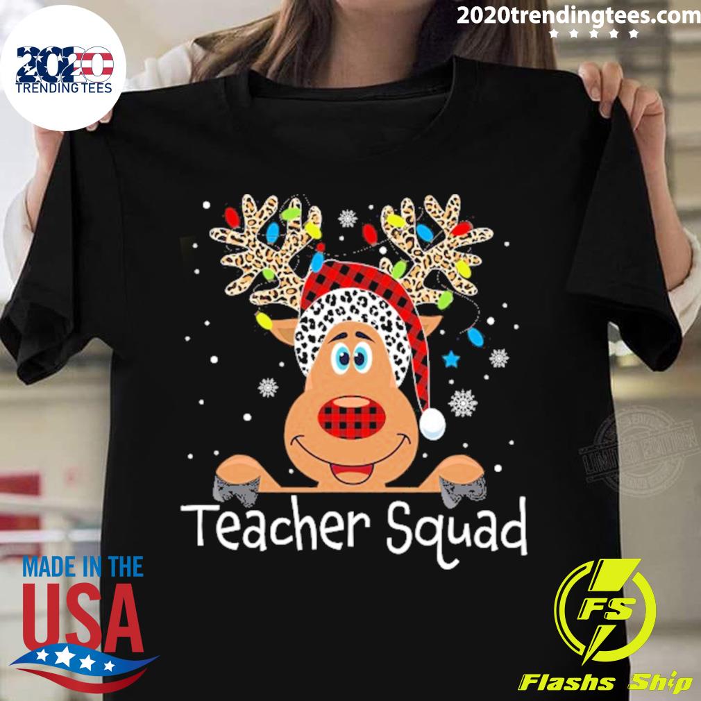 Official teacher Squad Reindeer Teacher Christmas Xmas Matching T-shirt