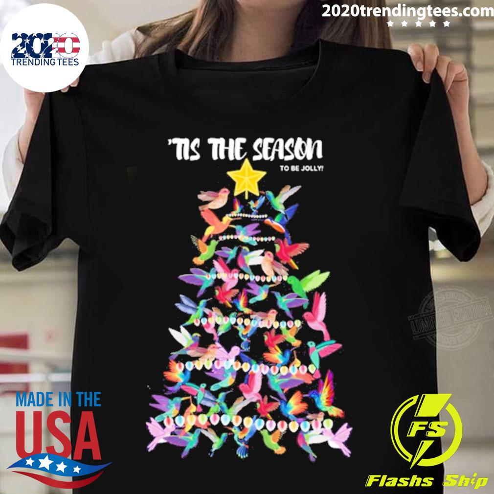 Official tis The Season Hummingbird Christmas Tree Holidays T-shirt