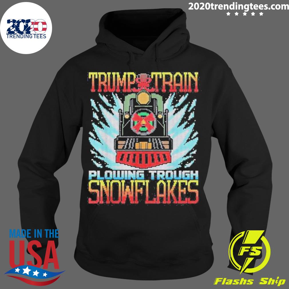 Official trump Train Plowing Through Snowflakes Christmas Ugly T-s Hoodie