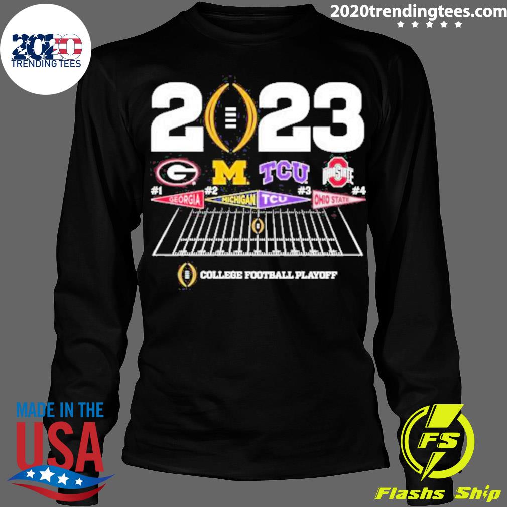 2022-2023 College football playoff Georgia Michigan TCU Ohio State football  helmet logo T-shirt, hoodie, sweater, long sleeve and tank top