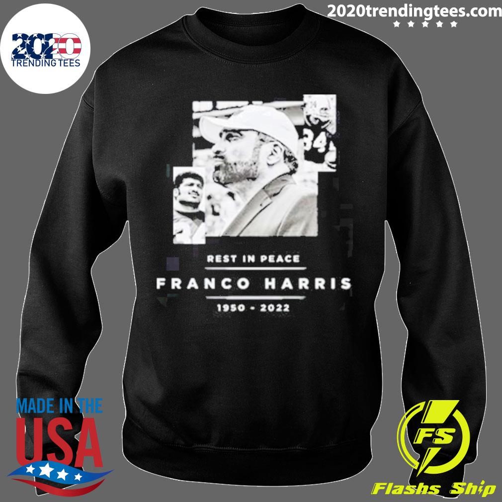 Pittsburgh Steelers franco harris 1950 2022 rest t in peace franco shirt,  hoodie, sweater, long sleeve and tank top