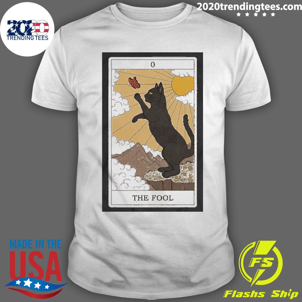 Official tarot Card The Fool And Cat Cosmic Graphic Cats Lover T-shirt