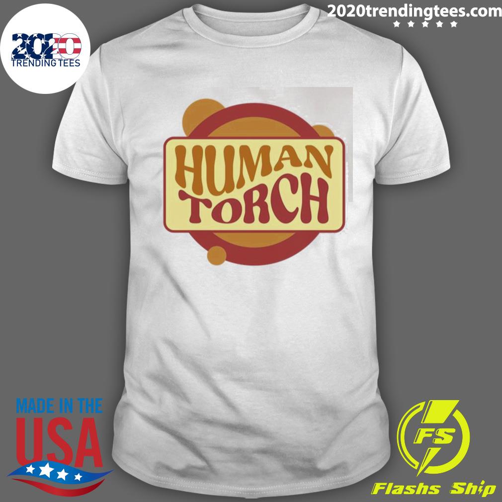 Nice human Torch Marvel Logo T-shirt