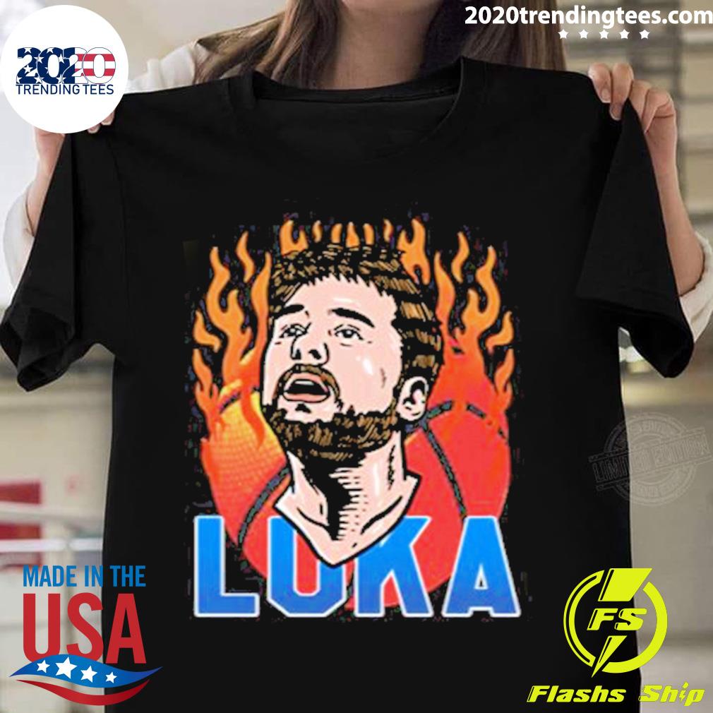 Nice nba Dallas Mavericks On Fire Luka Doncic T-shirt