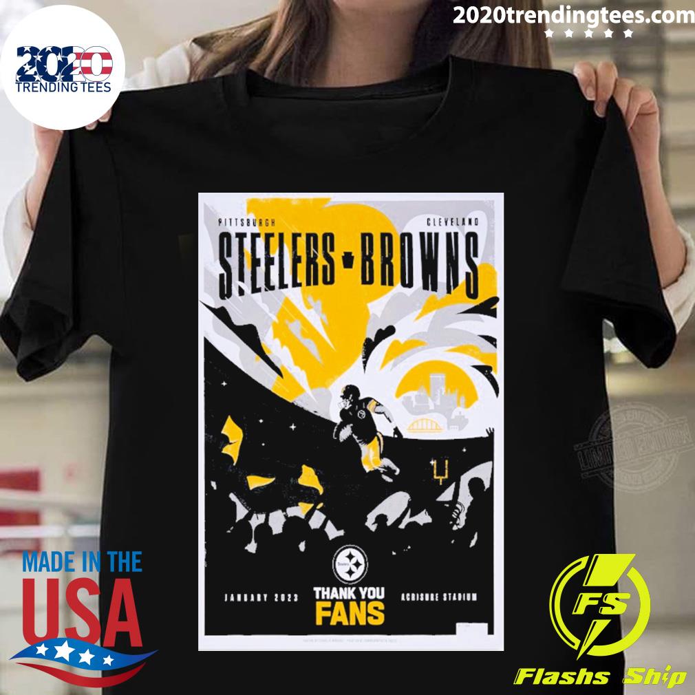 Nice steelers Vs Browns 2023 Acrisure Stadium Thank You Fans Poster T-shirt
