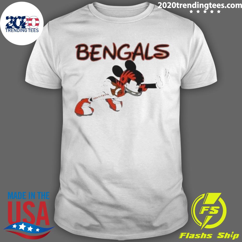 I Love The Bengals Mickey Mouse Cincinnati Bengals Unisex Jersey Tee 