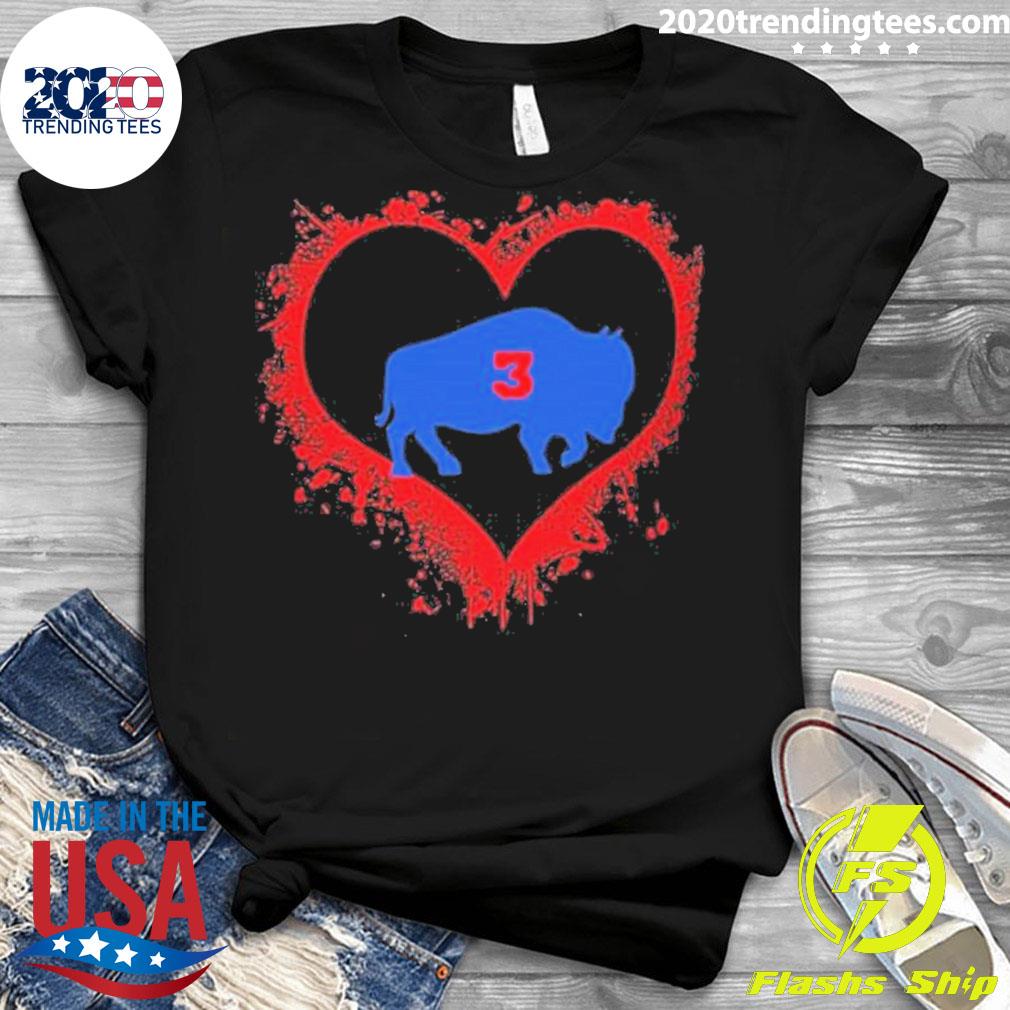 SALE!!! Damar Hamlin Heart #3 T shirt Pray For Damar Hamlin Buffalo Shirt  S_5XL