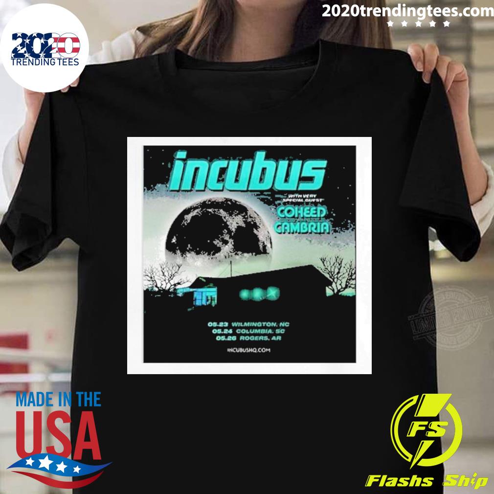 Official incubus 2023, With Coheed And Cambria, May 23 24 & 26th Poster T-shirt