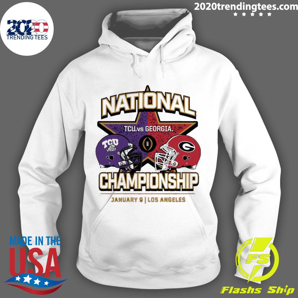 Official los Angeles 2023 College Football National Championship Game Tcu Vs Georgia T-s Hoodie