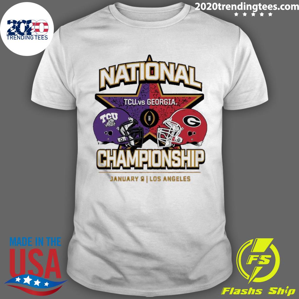 Official los Angeles 2023 College Football National Championship Game Tcu Vs Georgia T-shirt