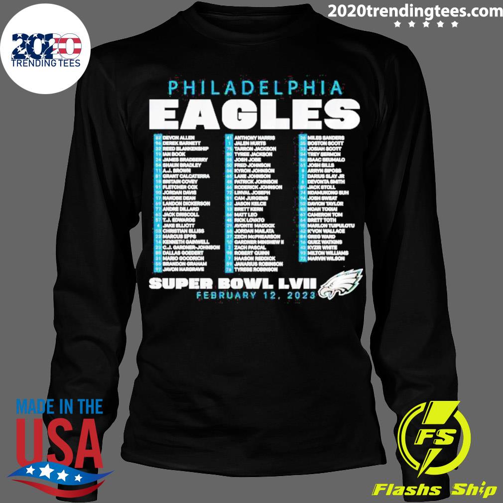 Philadelphia Eagles Super Bowl LVII Varsity Roster 2023 shirt