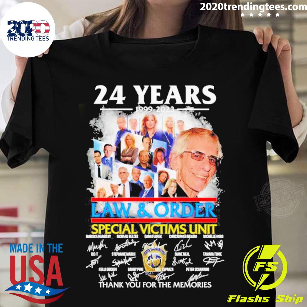Official 24 Years 1999 – 2023 Law & Order Special Victims Unit Thank You For The Memories Signatures T-shirt