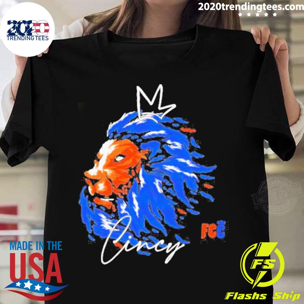 Official fc Cincinnati Lion Head Sketch T-shirt
