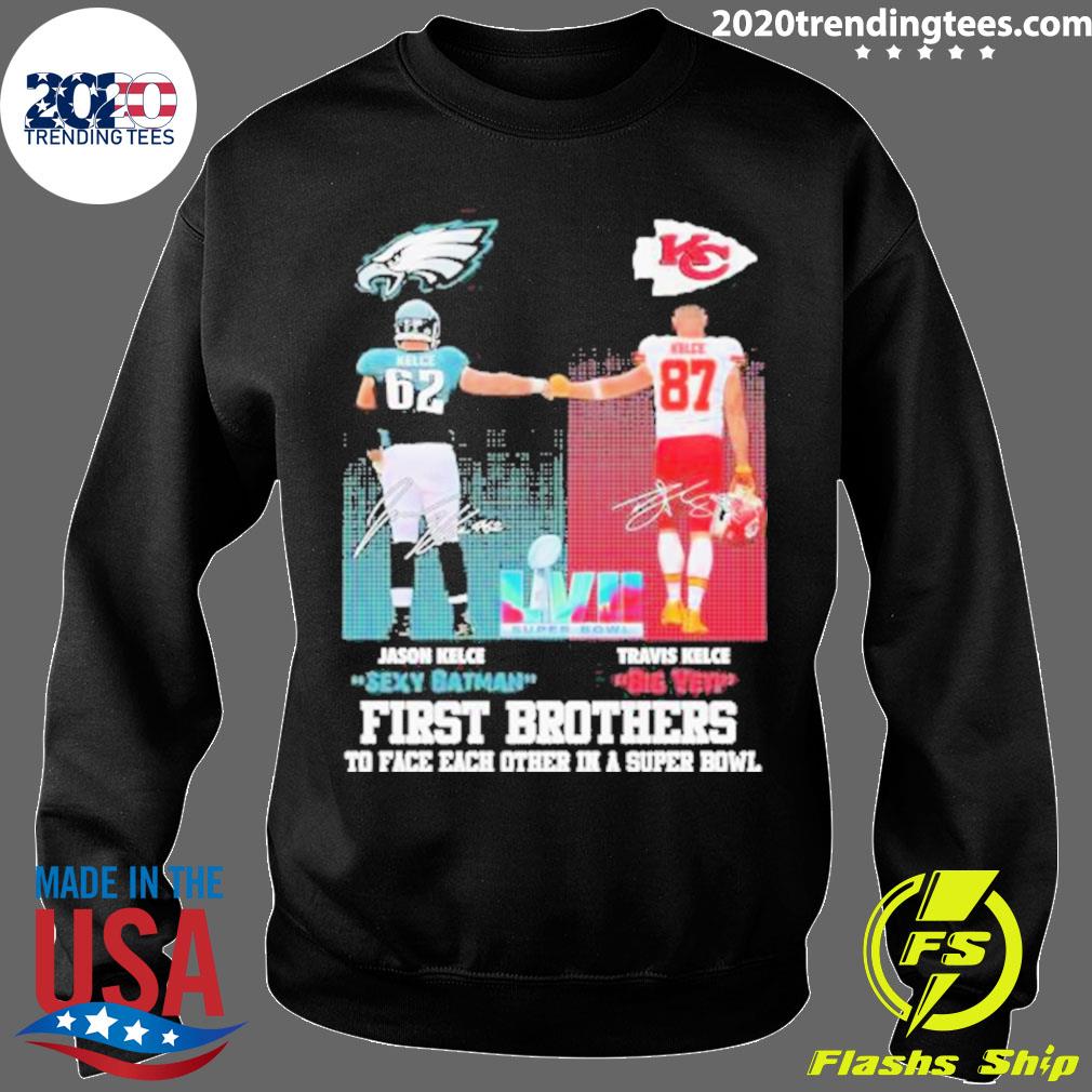 Jason Kelce sexy batman and Travis Kelce Big Yeti First brothers