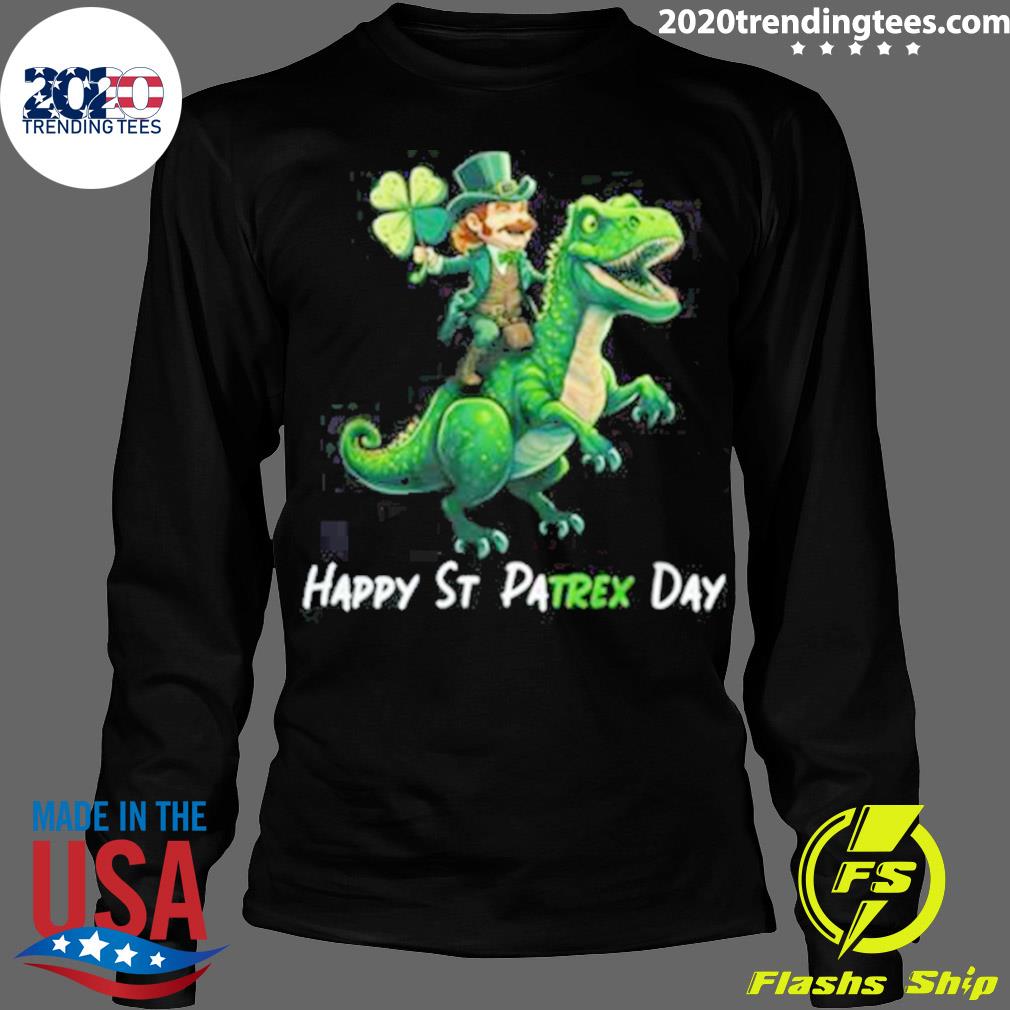 St Patrick's Day Leprechaun Riding Dinosaur Funny Custom Photo Personalized  Hawaiian Shirt - Trendy Aloha